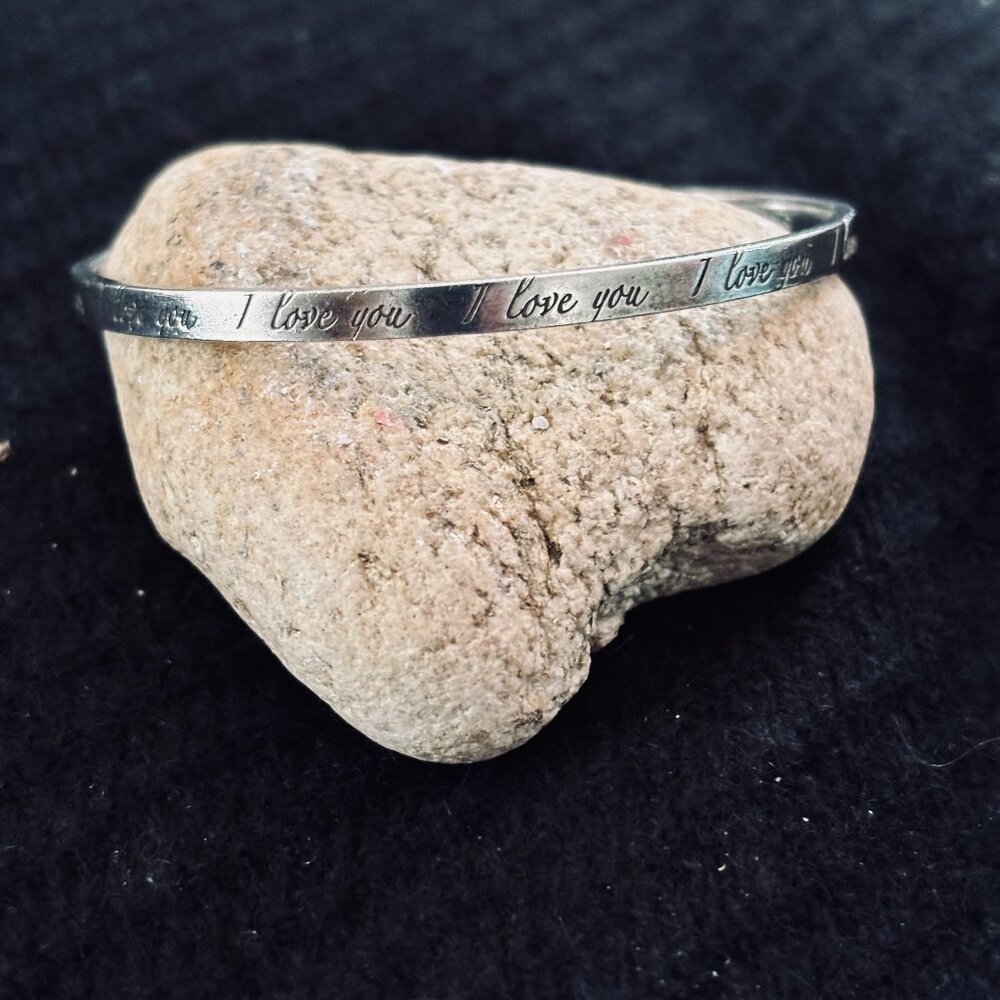 "I Love You" Rare Retired Tiffany & Co Bangle Bracelet